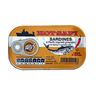 Hot Safi – Sardines in Spicy Vegetable Oil – 125 g