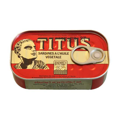 Hot Titus – Sardines in Vegetable Oil –  125 g
