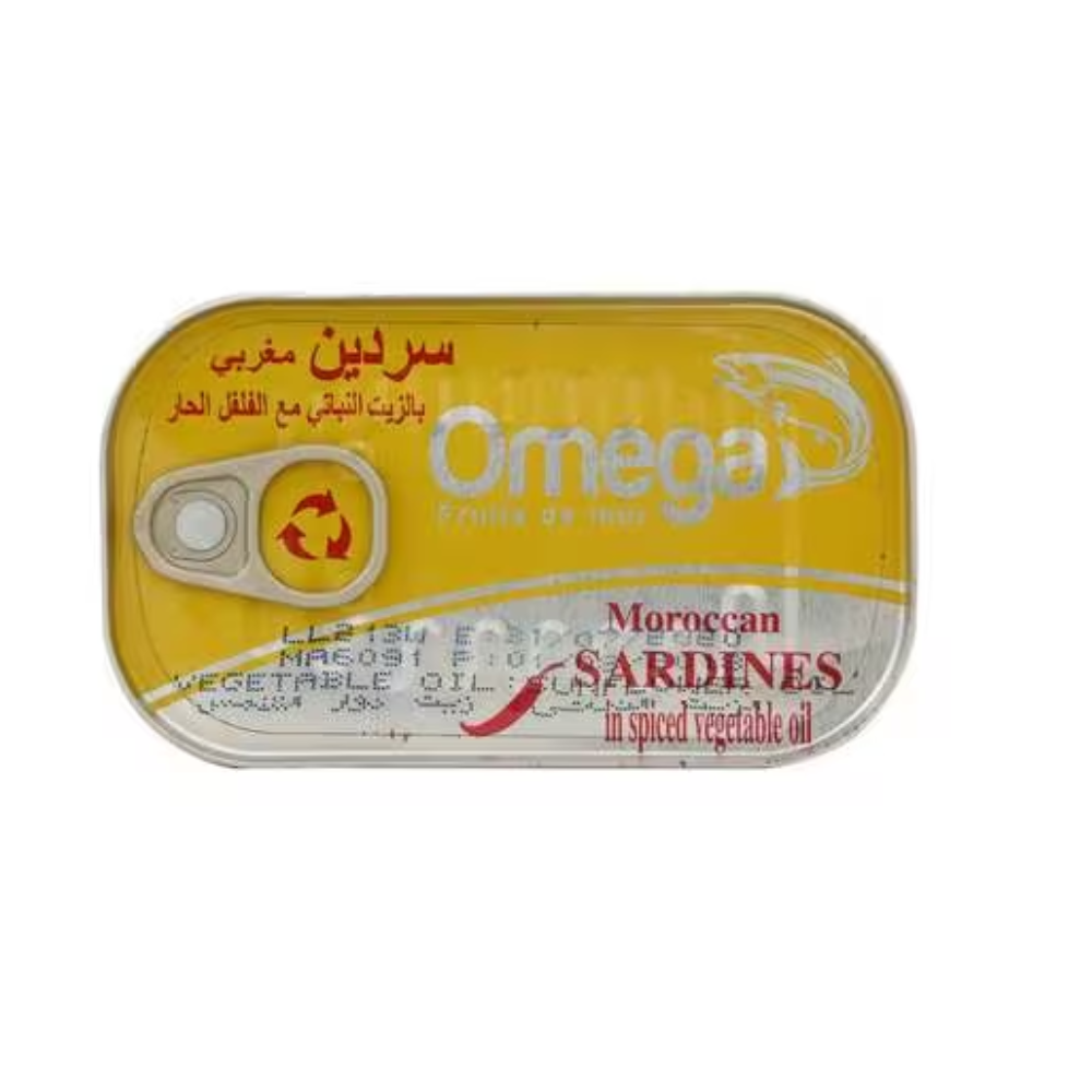 Omega – Sardines in Spiced Vegetable Oil – 8oz