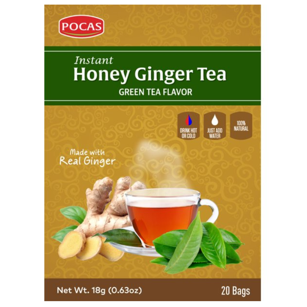 Pocas – Honey Ginger Tea – Green Tea Flavor